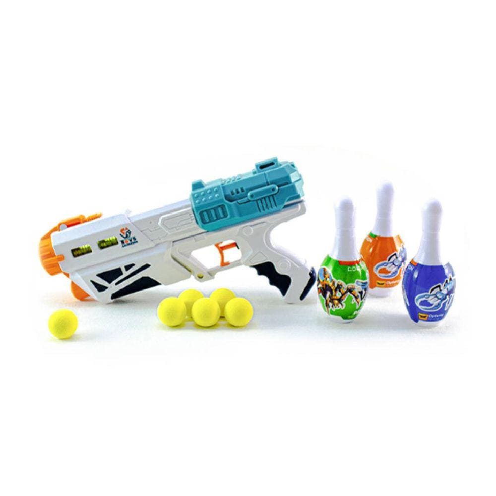 Pistola Lança Dardos de nerf Arminha de Brinquedo com 3 balas. Soft  Projetile Gun.