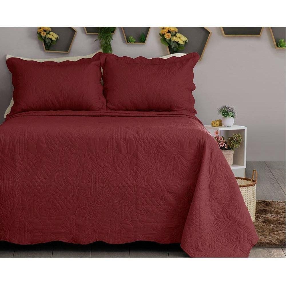 Kit Colcha Cobre Leito New Every Day Casal Amsterda Malbec Sonhare Sultan