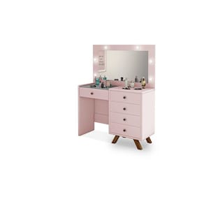 Penteadeira Camarim 5 Gavetas Maquiagem Salao de Beleza Rosa