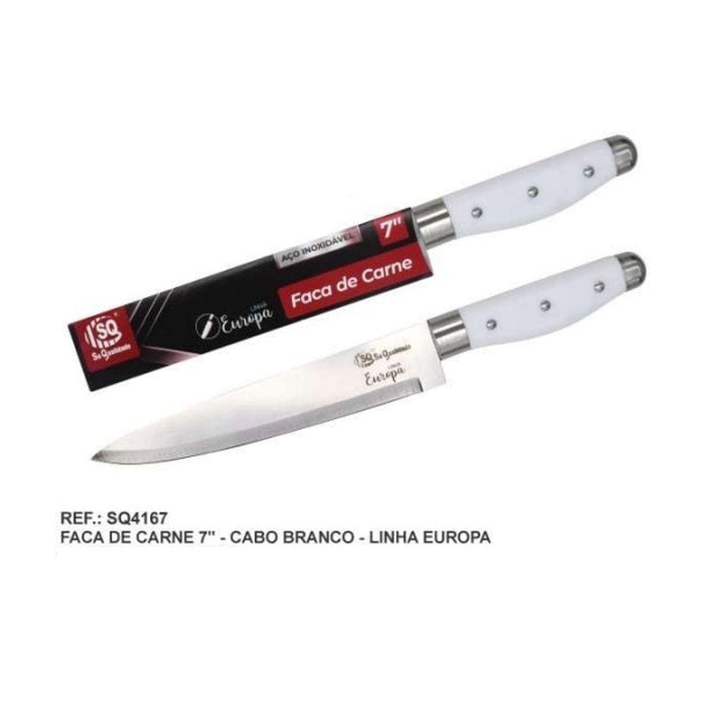 Faca 7&quot; Inox Para Cozinha Churrasco Pesca Legumes Frutas