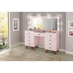 penteadeira camarim 9 gavetas maquiagem salao de beleza Rosa