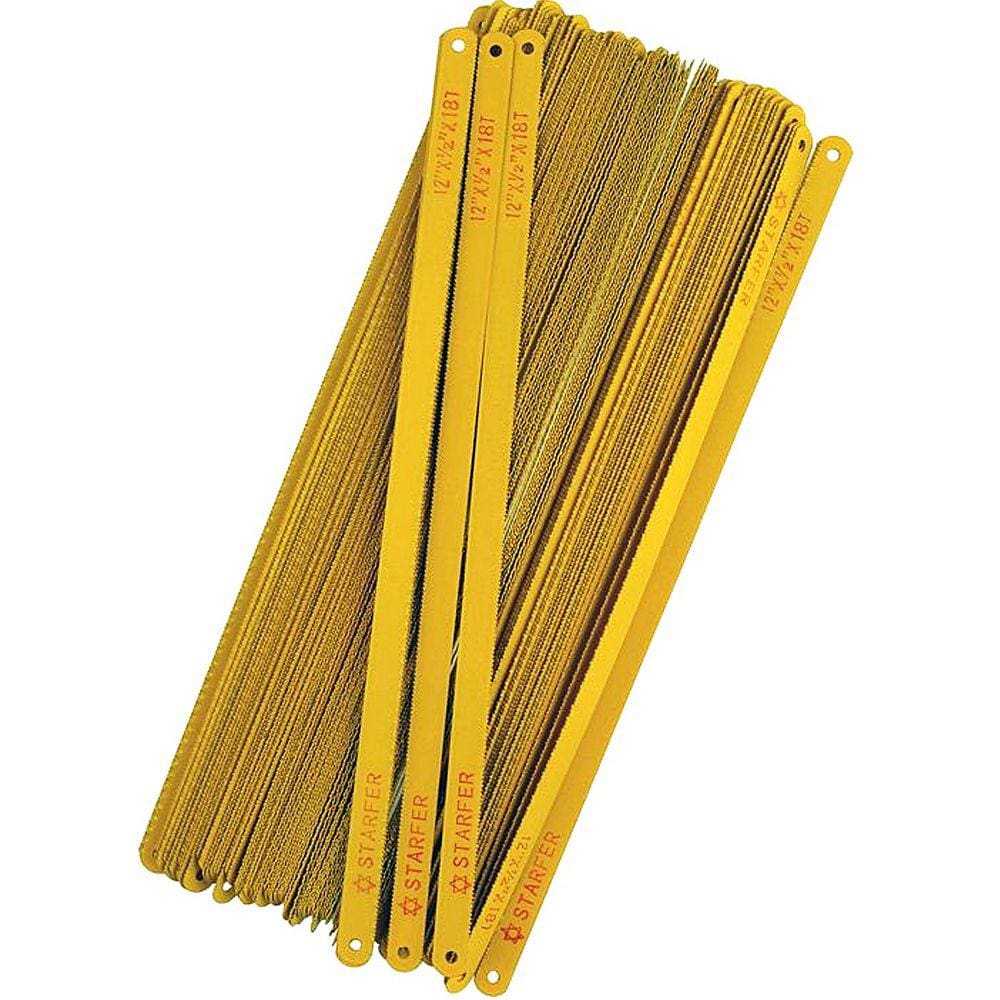 Kit 100 Lâmina Para Arco De Serra Em Aço Carbono 24 Dentes - Starfer