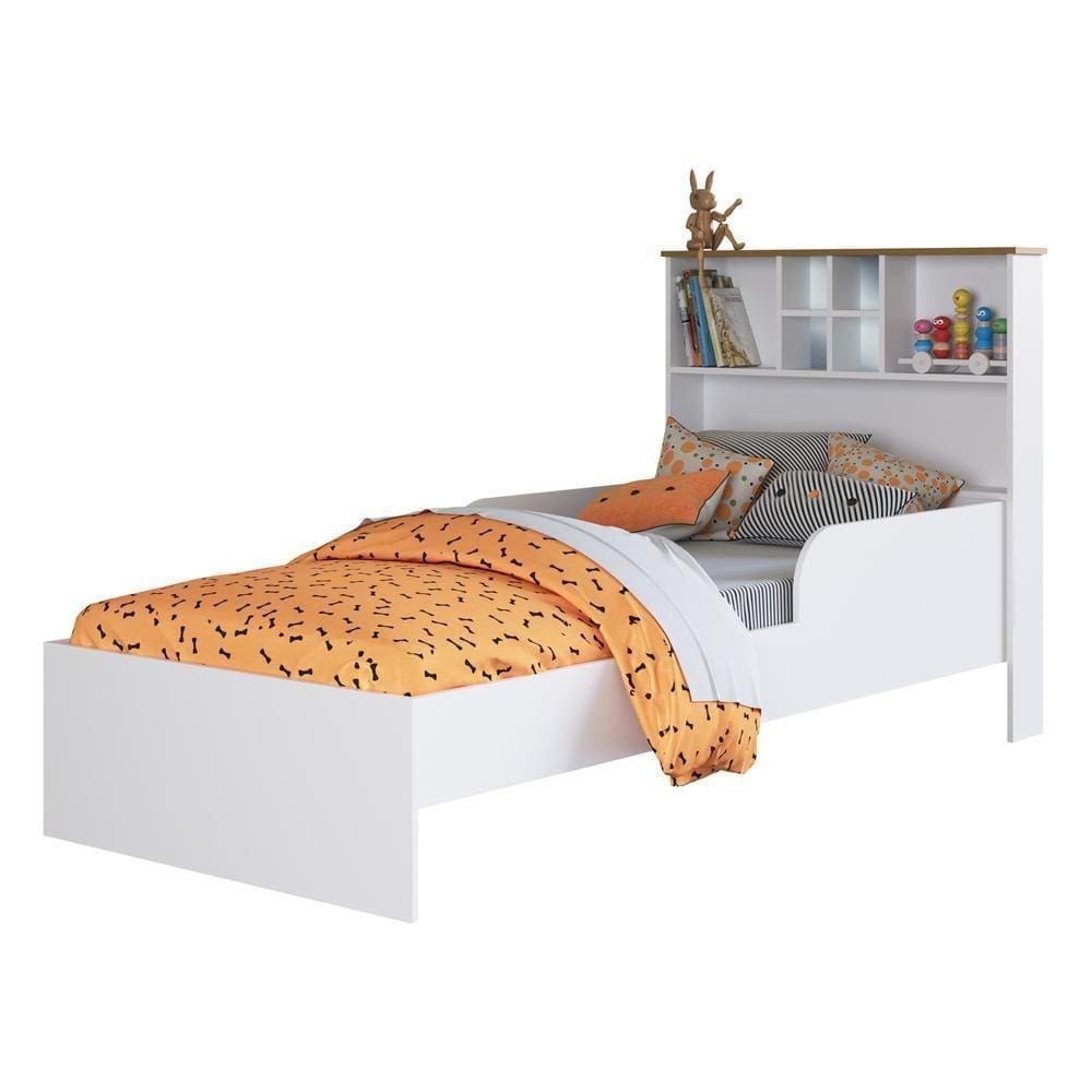 Cama Infantil Com Nichos Para Colchão 188x88cm Multimóveis Cr40069 Branca Branco