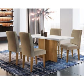 Conjunto Sala de Jantar Olimpia com 4 Cadeiras Grécia Rufato