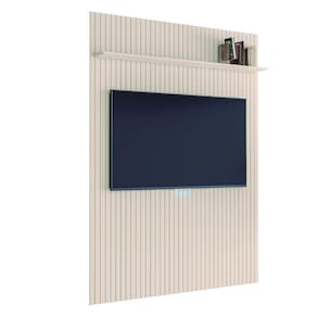 Painel para TV Até 70 Polegadas 1,80x2,40m Ripado com Prateleira Arbo Off White EDN