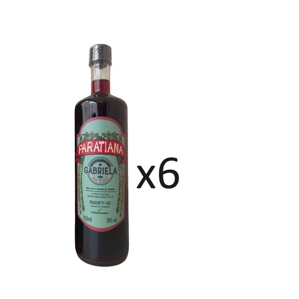 Kit Cachaça Gabriela Cravo e Canela Paratiana 700ml 6unid