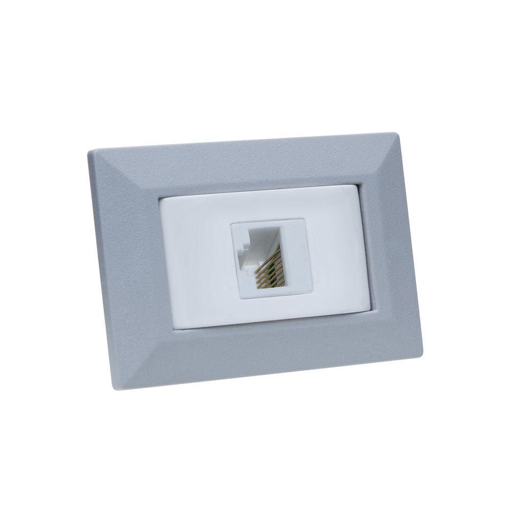 Espelho de Tomada Simples Chanfrado com 1 RJ-45 CAT5e