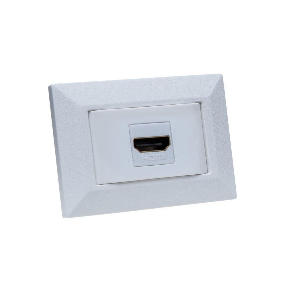Espelho de Tomada Simples Chanfrado com 1 HDMI