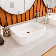 Cuba Pia De Apoio Para Banheiro em Mármore Sintético Rubi Acabamento Brilhante 28x38 cm