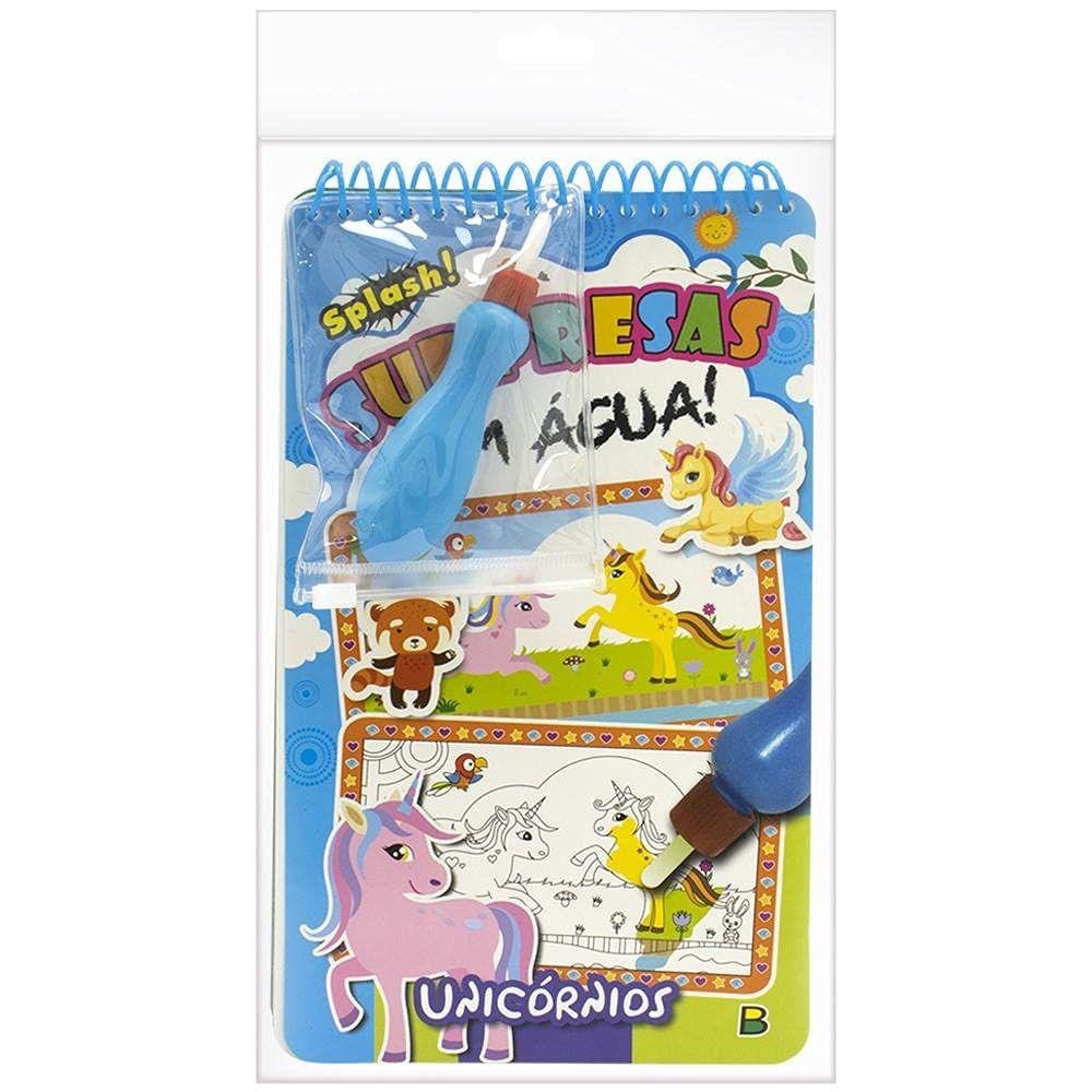 Livro de Colorir Infantil c/ Água Splash Surpresas Todo Livro