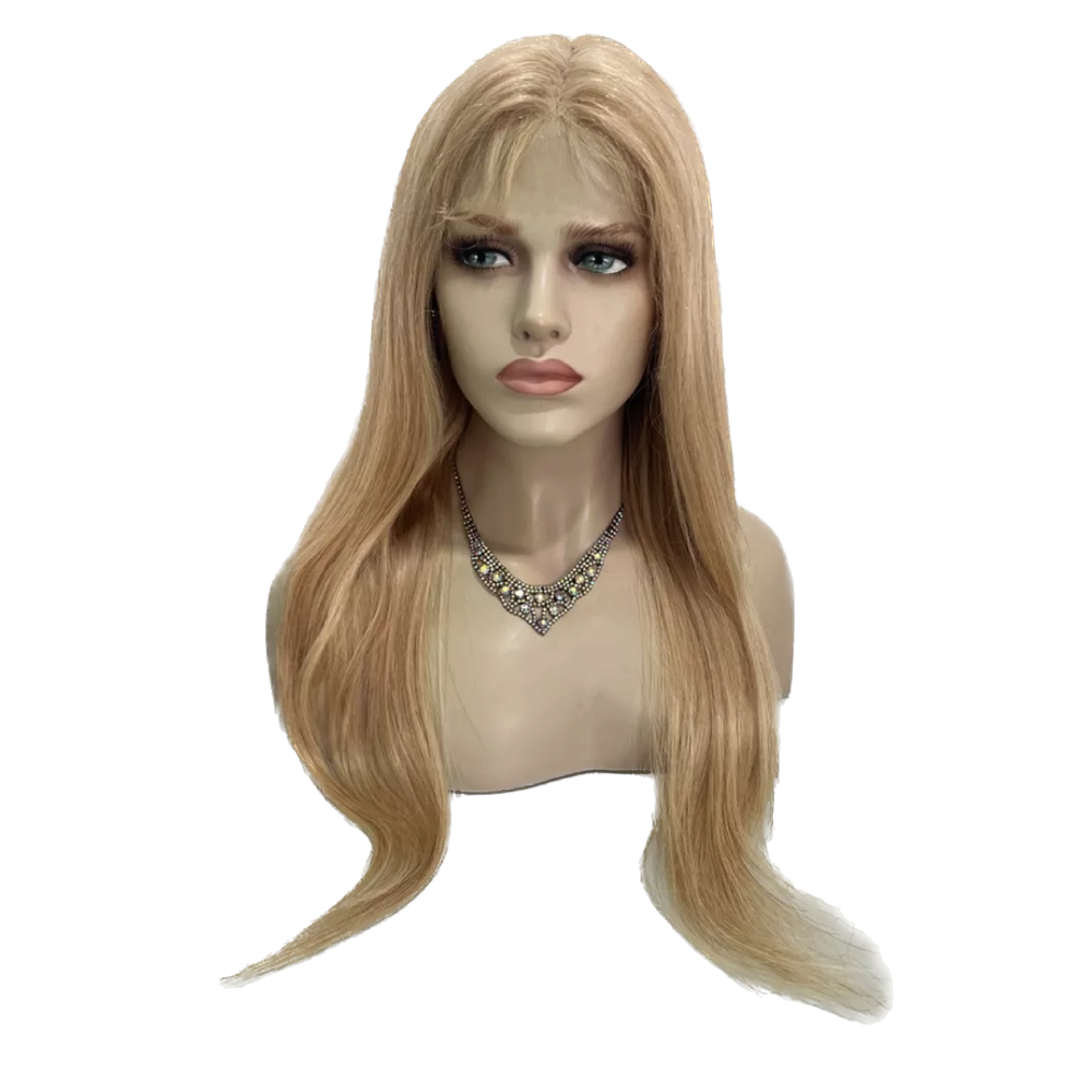 Peruca front lace humana loira claro 13x5x1 natural 65cm