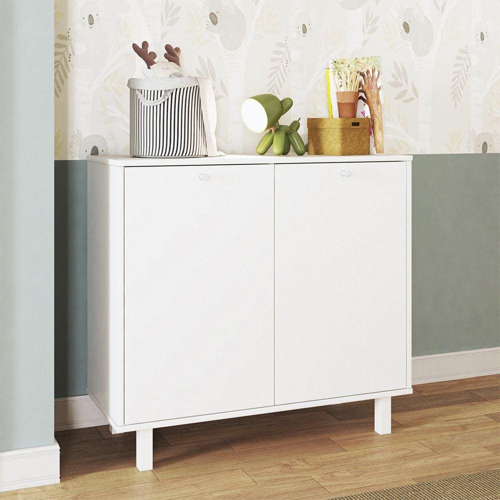 Cômoda 2 Portas 2 Prateleiras MDP 12mm Branco
