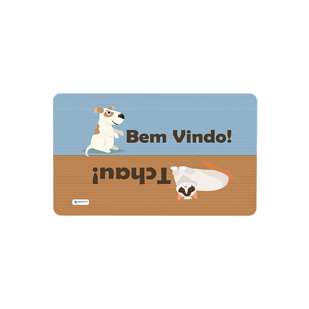 Tapete Para Porta Avulso Cão e Gato 40cm x 60cm