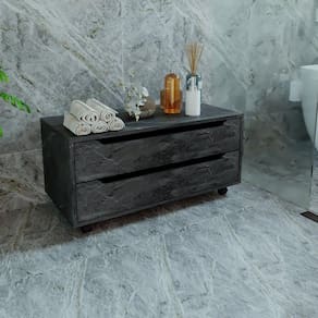 Gabinete para Banheiro com 2 Gavetas Rodízio BN3643 Mármore Lunar