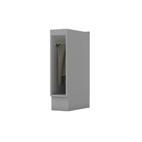 Balcão para Cozinha 20cm Porta Toalha com Tampo Emily Cinza/Marrom