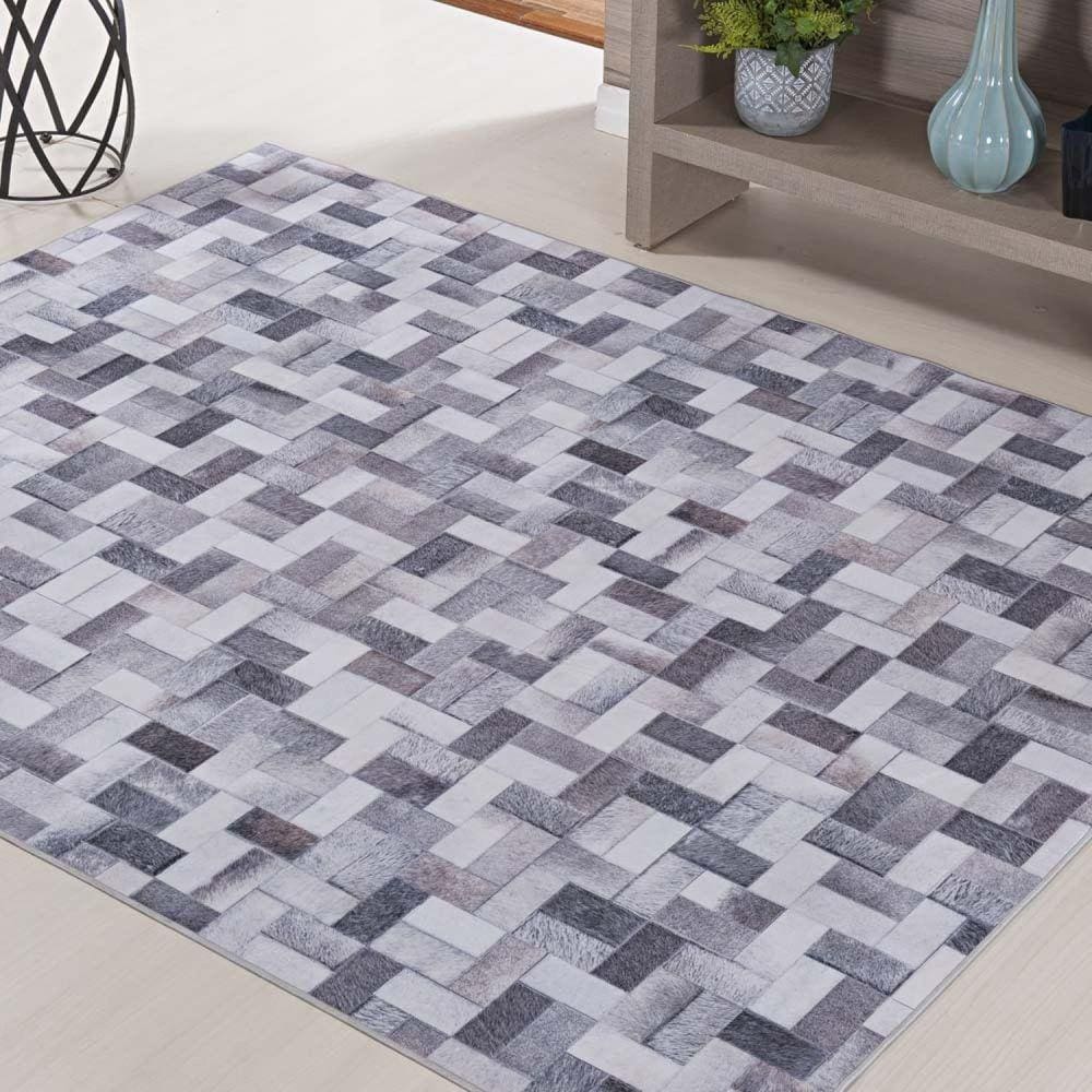 Tapete 1,00m x 1,50m Ecológico Niazitex Cinza