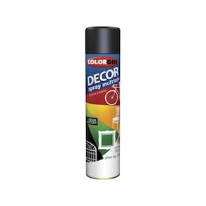 Tinta Spray Colorgin Preto Brilho (Nr23-Onu 1950) C/6Pcs