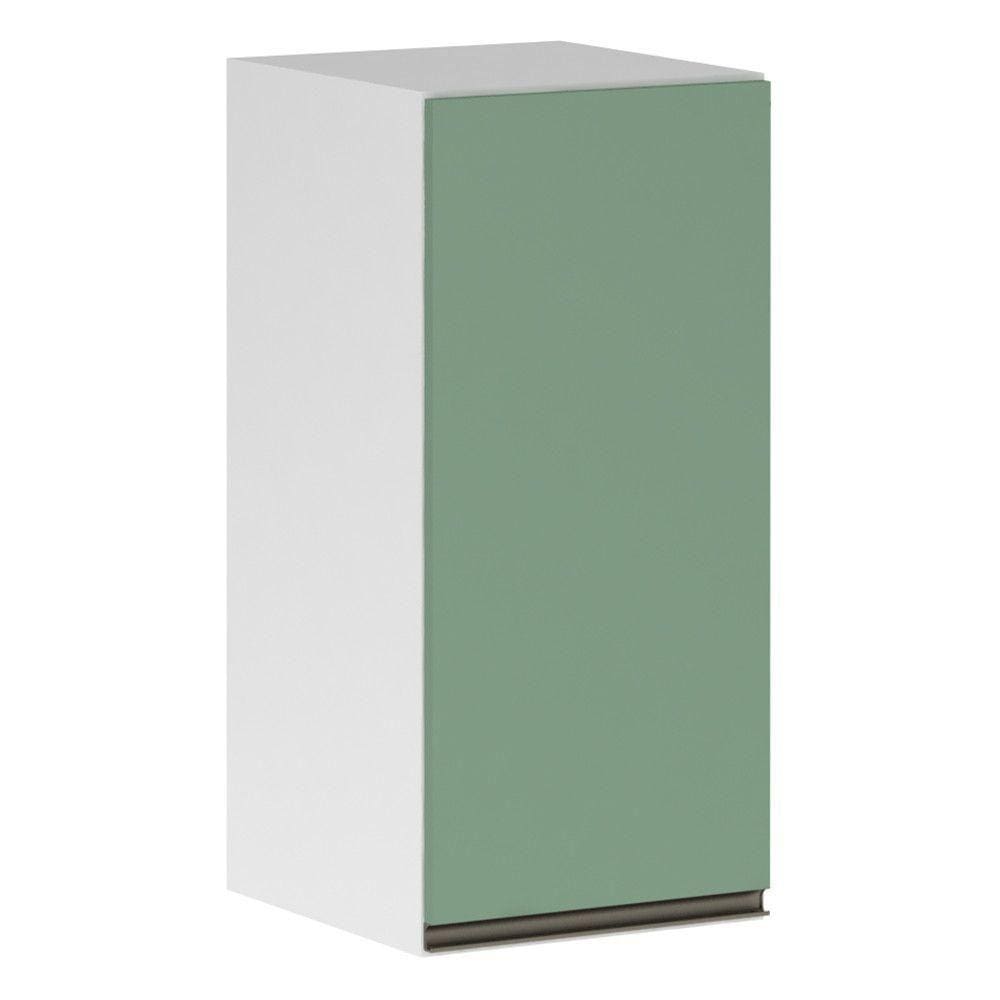 Armário Perola 35cm 1 Porta Luciane Branco Polar C/Verde