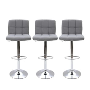 Kit 3 Banquetas Giratórias Gomos Cinza Cinza