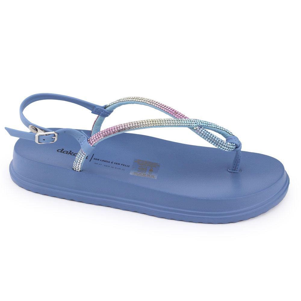 Sandália Flat feminina Dakota Y6241 Papete Tira Brilho cores