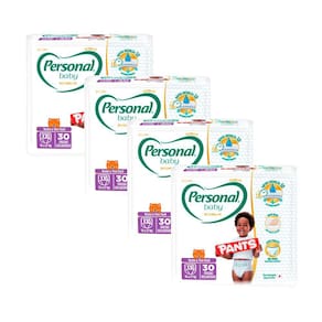 Kit 4 Fralda Personal Baby Premium Pants Tamanho XXG com 30 Unidades cada