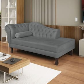 Diva Recamier Dora 160cm Lado Direito Sintético Cinza