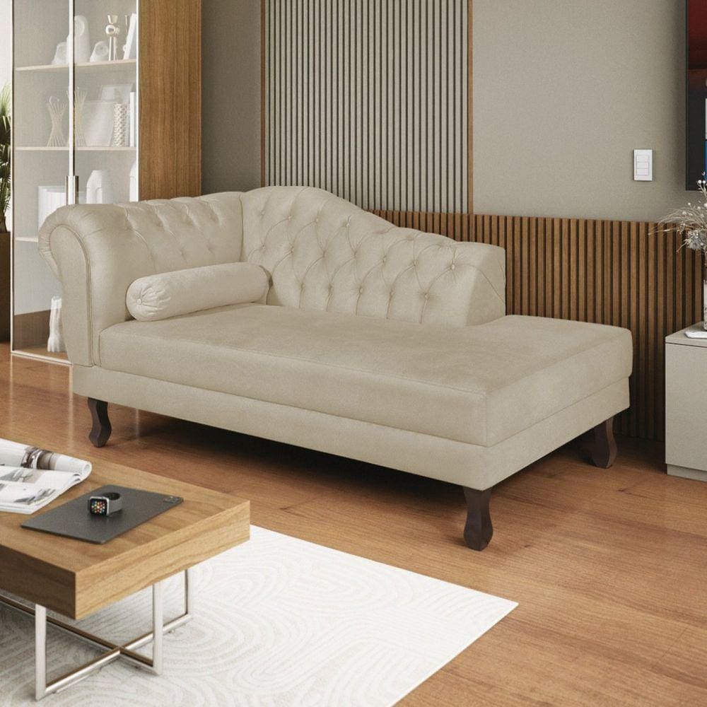 Diva Recamier Dora 185cm Lado Direito Sintético Bege