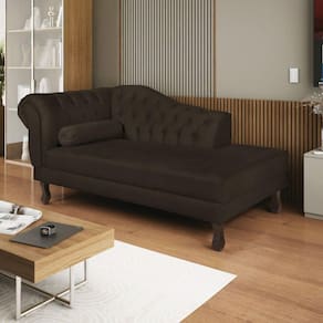 Diva Recamier Dora 160cm Lado Direito Sintético Marrom