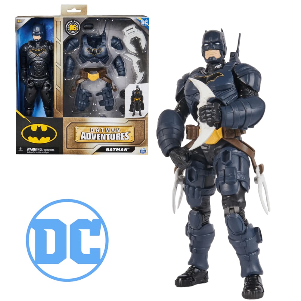 Boneco Batman de 30cm com Armadura de Batalha + Acessórios