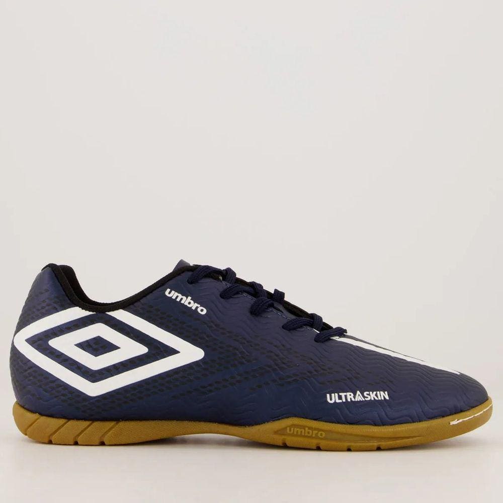 Chuteira Umbro Ultraskin Futsal Marinho e Branca