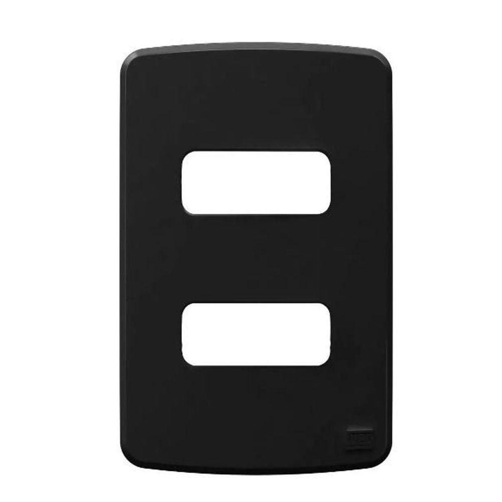 PLACA 4X2&quot; 2 POSIÇÕES COMPOSÉ PRETO