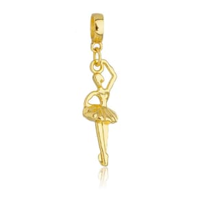 Pingente Berloque Bailarina Pandora Banhado a Ouro 18k