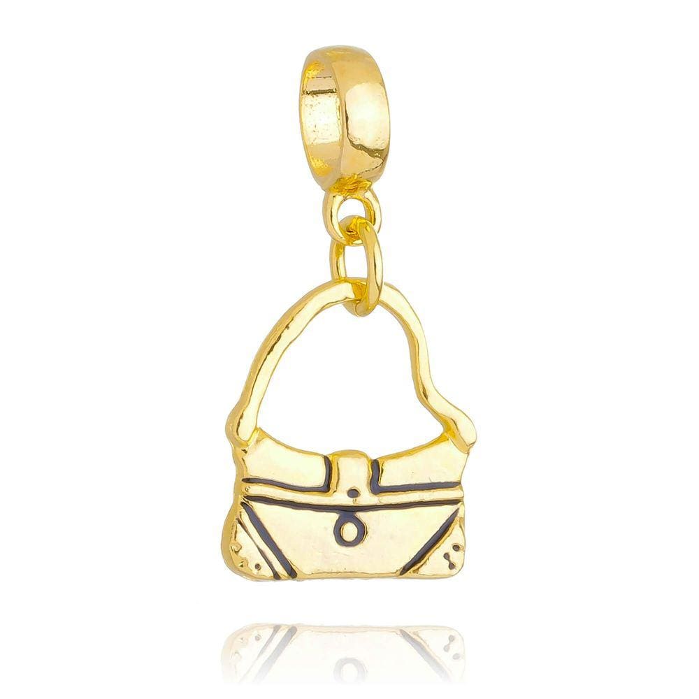 Pingente Berloque Bolsa Pandora Banhado a Ouro 18k