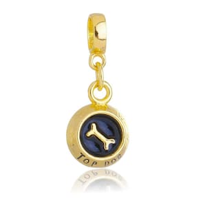 Pingente Berloque Comedouro Cachorro Pandora Banhado a Ouro 18k