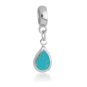 Pingente Berloque Cristal Jade Gota Pandora Banhado a Prata 925