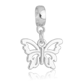 Pingente Berloque Borboleta Pandora Banhado a Prata 925