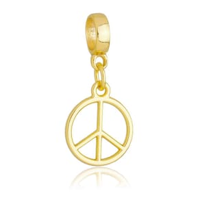 Pingente Berloque Símbolo Paz Pandora Banhado a Ouro 18k