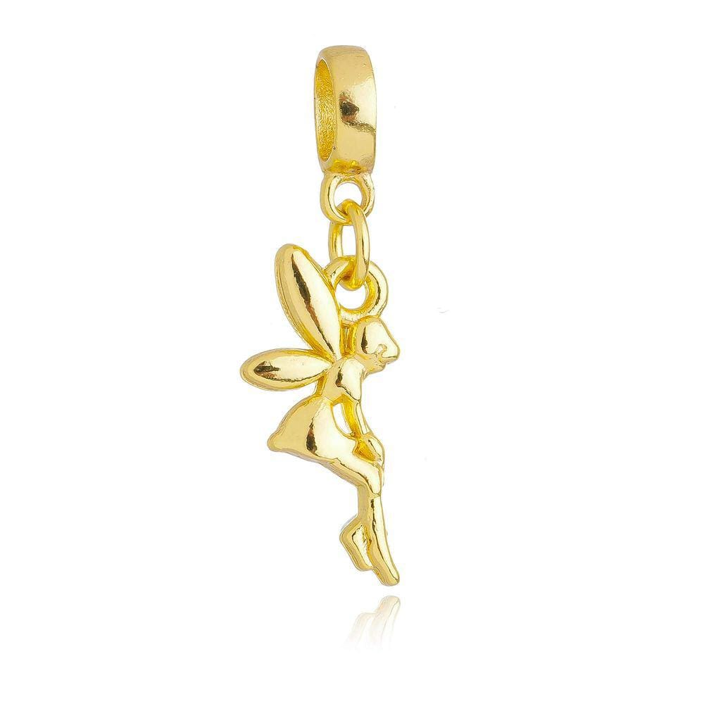 Pingente Berloque Fada Sininho Pandora Banhado a Ouro 18k