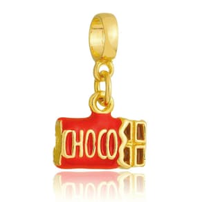 Pingente Berloque Barra Chocolate Pandora Banhado a Ouro 18k
