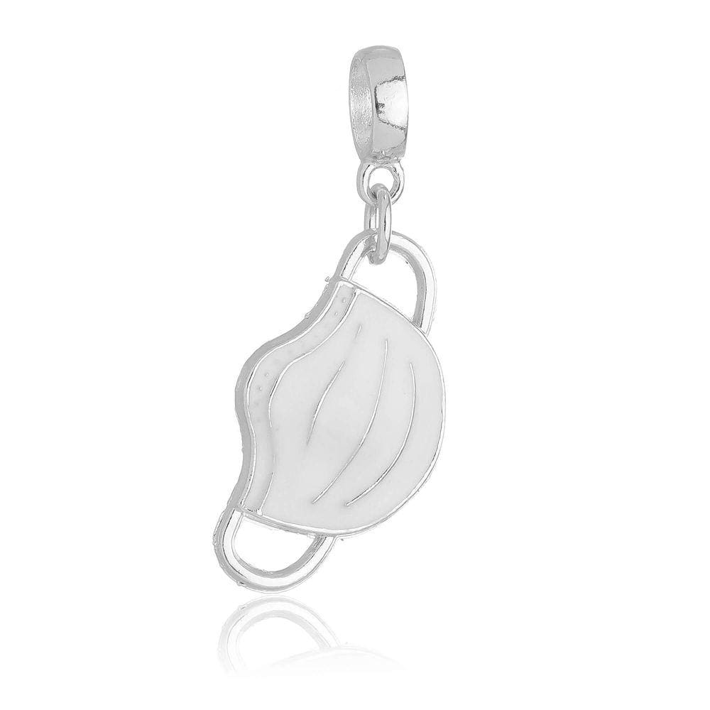 Pingente Berloque Máscara Enfermeira Pandora Banhado a Prata 925