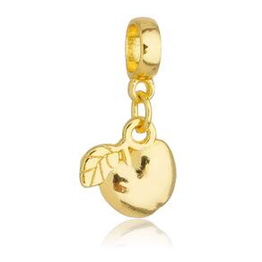 Pingente Berloque Maça Fruta Pandora Banhado a Ouro 18k