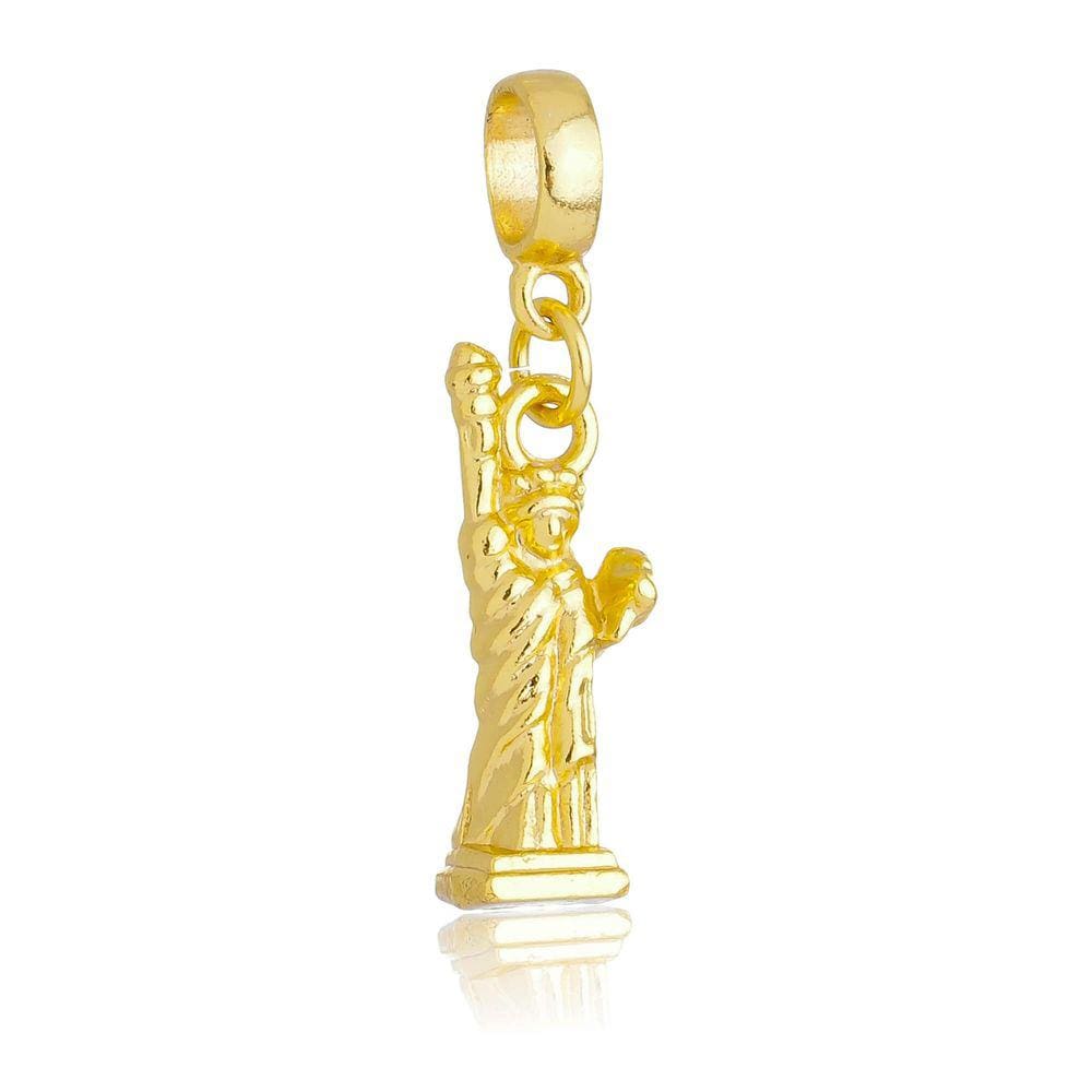 Pingente Berloque Estatua da Liberdade Pandora Banhado a Ouro 18k