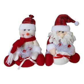 Decoração Natalina Kit Boneco De Neve Com Papai Noel Natal
