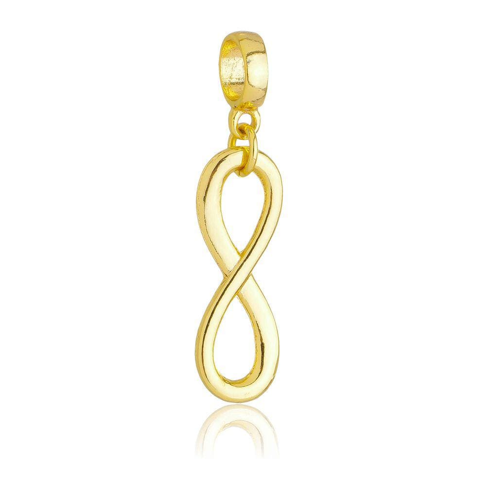 Pingente Berloque Símbolo do Infinito Pandora Banhado a Ouro 18k
