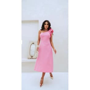 Vestido Soltinho Midi Elegante em Linho Verão Confortável