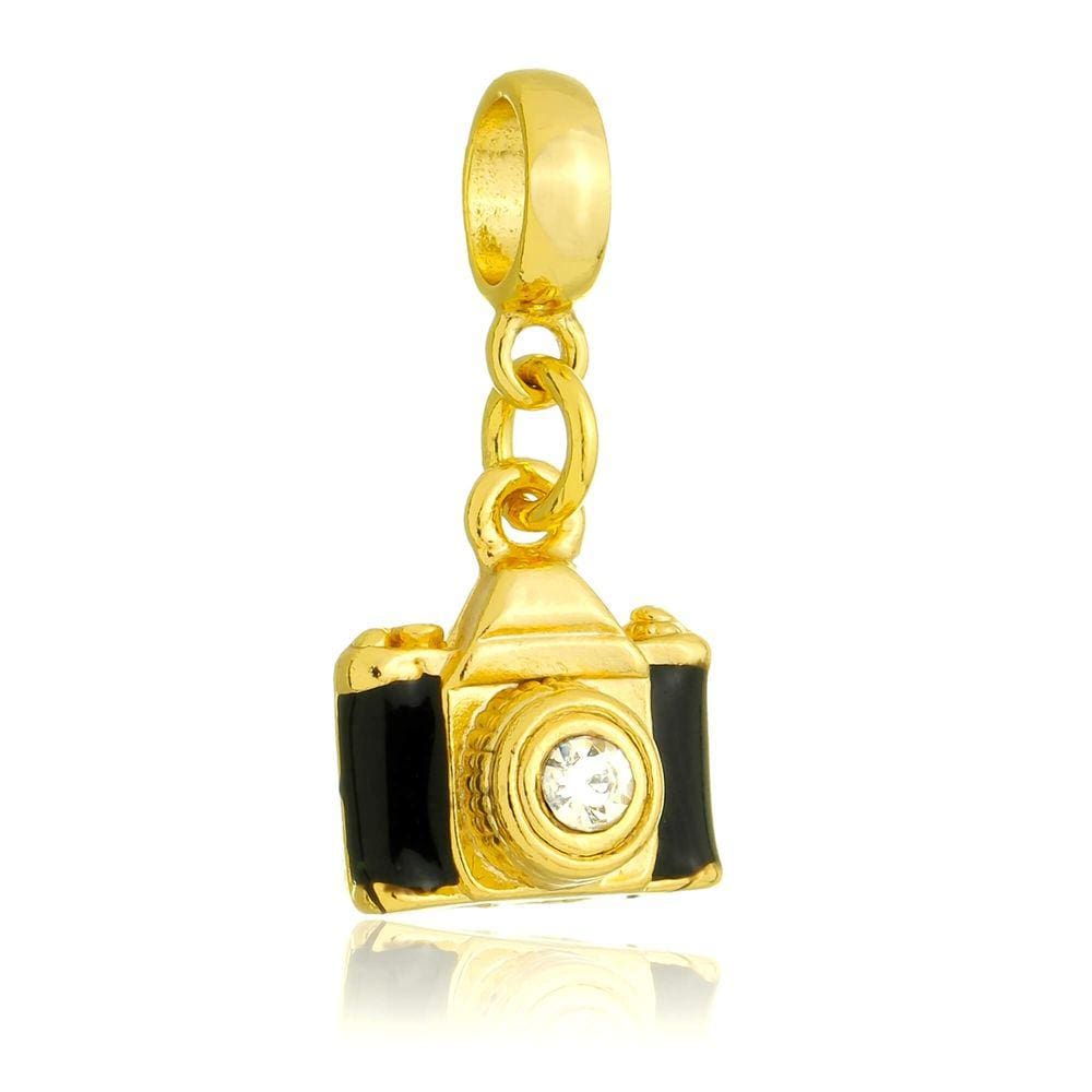Pingente Berloque Câmera Fotográfica Pandora Banhado a Ouro 18k - Premium