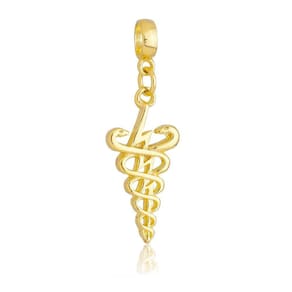 Pingente Berloque Símbolo da Fisioterapia Pandora Banhado a Ouro 18k - Premium