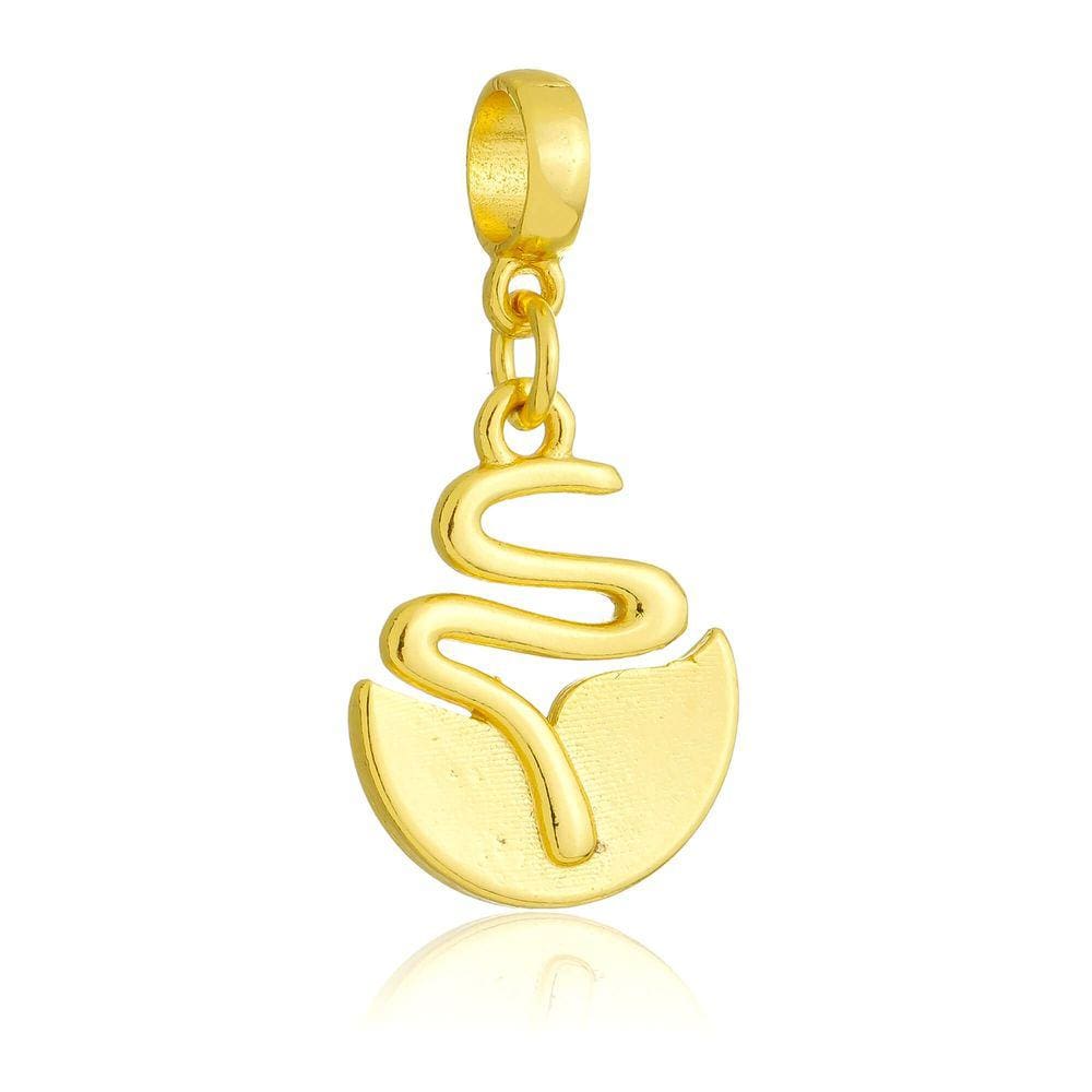 Pingente Berloque de Símbolo da Biologia Pandora Banhado a Ouro 18k - Premium
