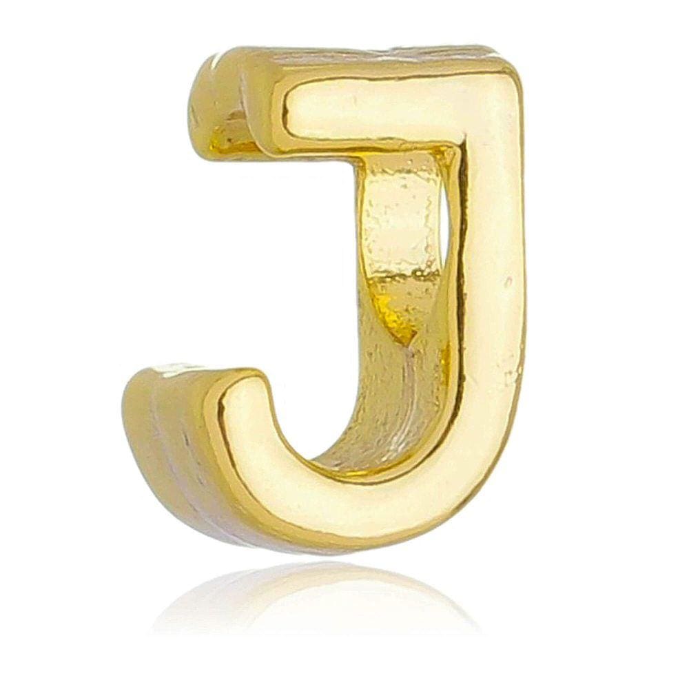 Berloque Letra J Separador Pandora Banhado a Ouro 18k - Premium