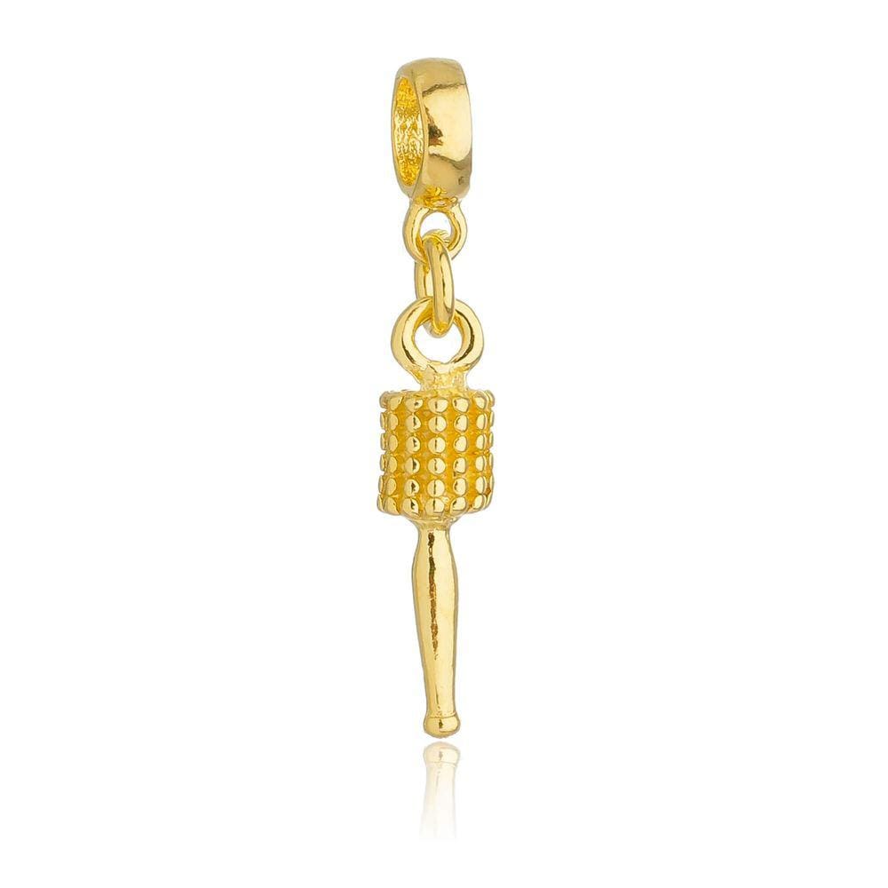 Pingente Berloque Escova De Cabelo Cabeleireira Pandora Banhado a Ouro 18k - Premium